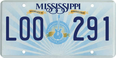 MS license plate LOO291