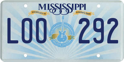 MS license plate LOO292