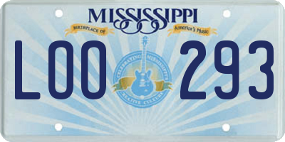 MS license plate LOO293