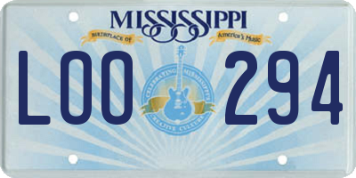 MS license plate LOO294