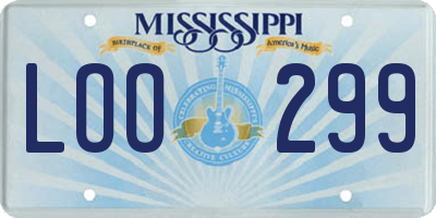 MS license plate LOO299