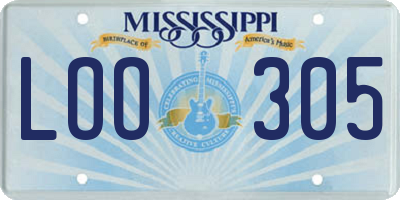 MS license plate LOO305