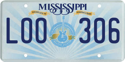 MS license plate LOO306