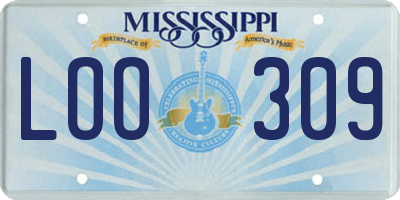 MS license plate LOO309