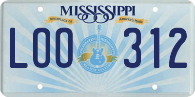 MS license plate LOO312