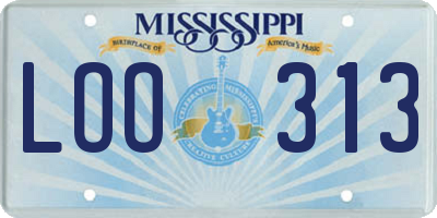 MS license plate LOO313