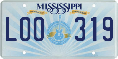 MS license plate LOO319