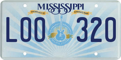 MS license plate LOO320