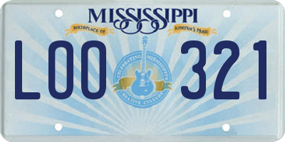 MS license plate LOO321