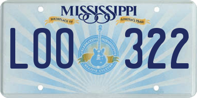 MS license plate LOO322