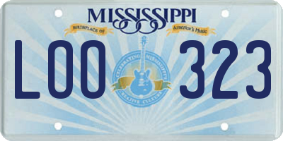 MS license plate LOO323