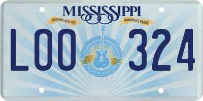MS license plate LOO324