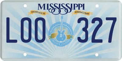 MS license plate LOO327