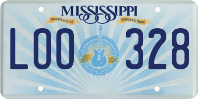 MS license plate LOO328