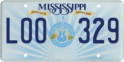MS license plate LOO329