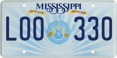 MS license plate LOO330