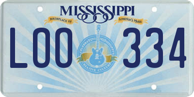 MS license plate LOO334