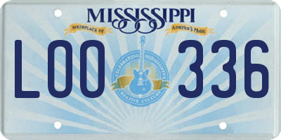 MS license plate LOO336
