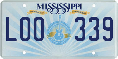 MS license plate LOO339