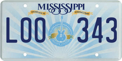 MS license plate LOO343