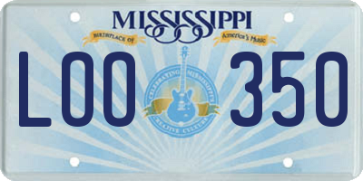 MS license plate LOO350