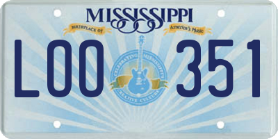 MS license plate LOO351