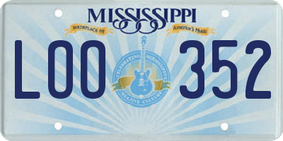 MS license plate LOO352