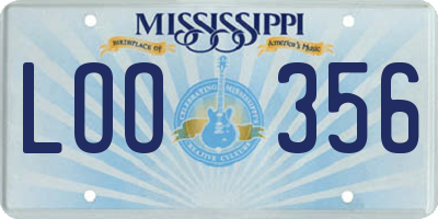 MS license plate LOO356