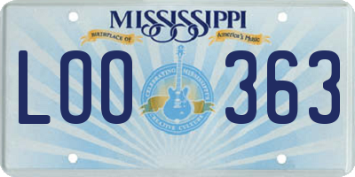 MS license plate LOO363