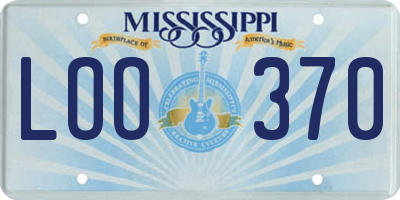 MS license plate LOO370