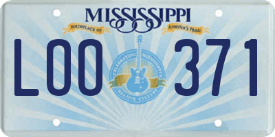 MS license plate LOO371