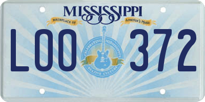 MS license plate LOO372
