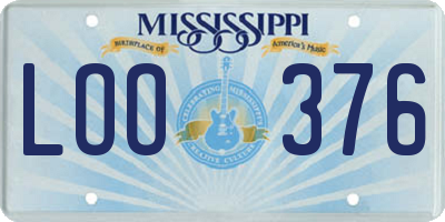 MS license plate LOO376