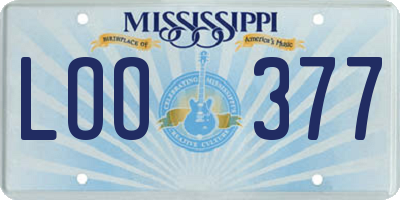 MS license plate LOO377