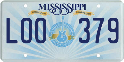 MS license plate LOO379