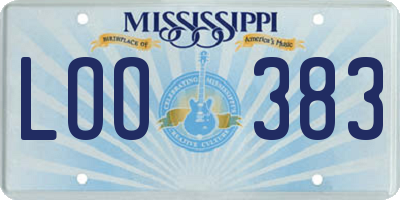 MS license plate LOO383
