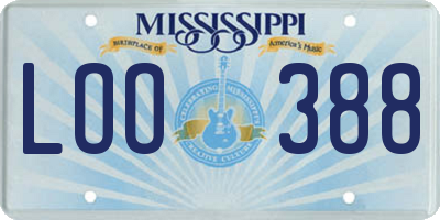 MS license plate LOO388