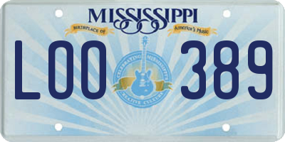 MS license plate LOO389