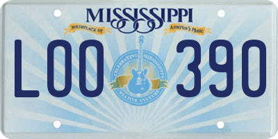 MS license plate LOO390
