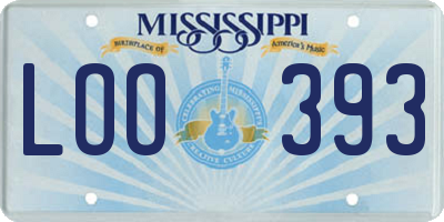 MS license plate LOO393
