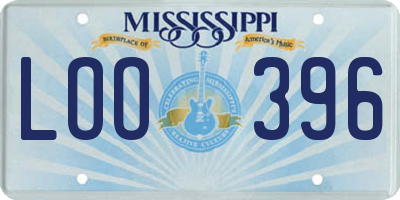 MS license plate LOO396