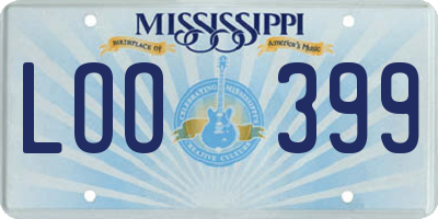MS license plate LOO399