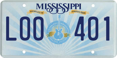 MS license plate LOO401