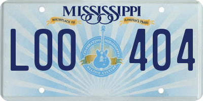 MS license plate LOO404