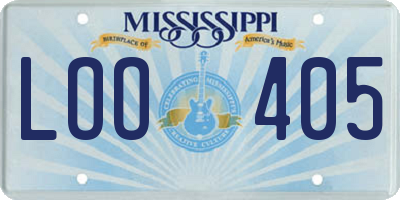 MS license plate LOO405