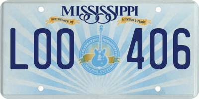 MS license plate LOO406