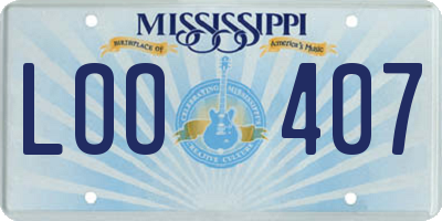 MS license plate LOO407