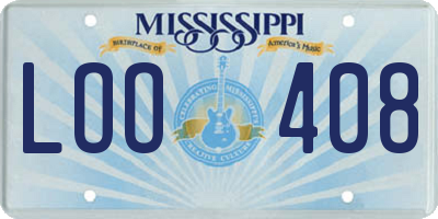 MS license plate LOO408