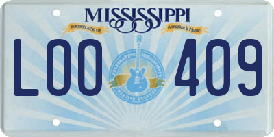 MS license plate LOO409