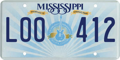 MS license plate LOO412